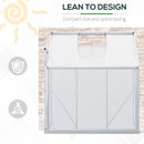6' x 4' Lean-To Aluminum Frame Walk-In Greenhouse with Polycabonate Panels, Sliding Door - Silver