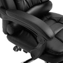 Marlos High Back Faux Leather Executive Chair with Footrest - Black - Seasonal Overstock