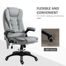 Maverick Luxury Executive Chair with Vibration Massage and Reclining - Grey Microfiber - Seasonal Overstock