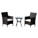 Patio Furniture, Okana 3pc Rattan Patio Chairs & Table Set - Black - Seasonal Overstock