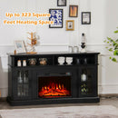 Fireplaces, Parker Black 1400W Electric Fireplace TV Stand for up to 65" TVs - Seasonal Overstock