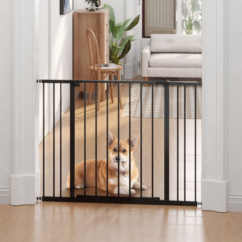 Pressure Fit Pet Barrier Adjustable Dog Gate for Doorways 29.9"-42.1" - Black - Seasonal Overstock