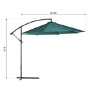 Patio Umbrellas, 10' Deluxe Cantilever Patio Umbrella - Dark Green - Seasonal Overstock