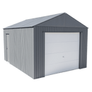 Sheds, Garages & Carports, 12' x 15' Everest Steel Storage Shed Garage Wind and Snow Rated - Charcoal - Seasonal Overstock