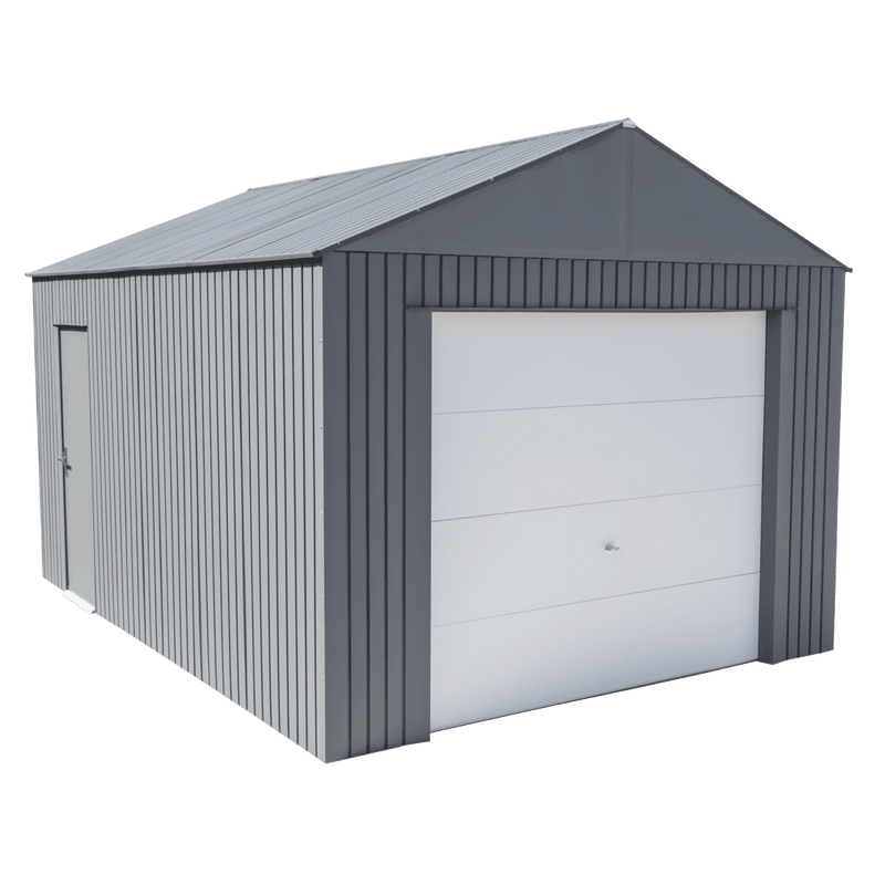 12' x 15' Everest Steel Garage Wind and Snow Rated - Charcoal - Seasonal Overstock