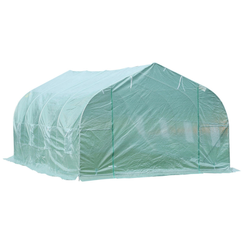 20 x 10 x 7ft Soft Cover Walk-In Greenhouse Green - Seasonal Overstock