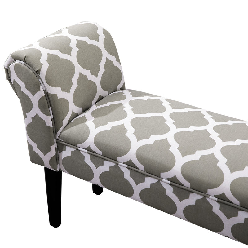 Upholstered Grey Bedside Bench - Seasonal Overstock