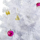 Christmas Trees, 5.9ft White Artificial Christmas Tree with 48 Ornaments - Seasonal Overstock