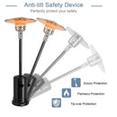 50,000 BTU Outdoor Standing Propane Patio Heater with Wheels - Black - Seasonal Overstock