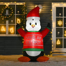 6ft Inflatable Penguin in Red Sweater - Seasonal Overstock