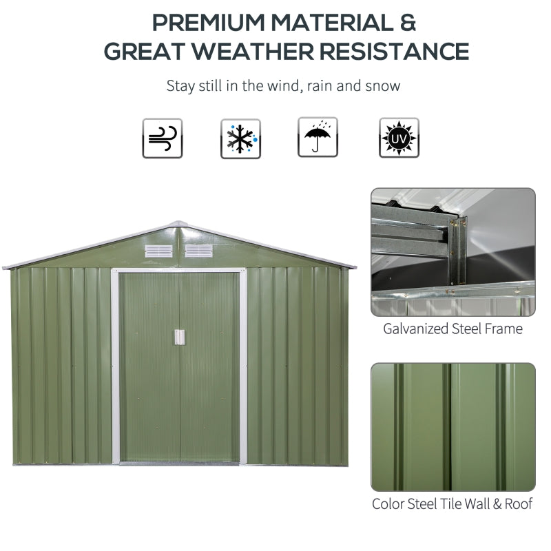9' x 6.4' Outdoor Storage Shed - Light Green - Seasonal Overstock