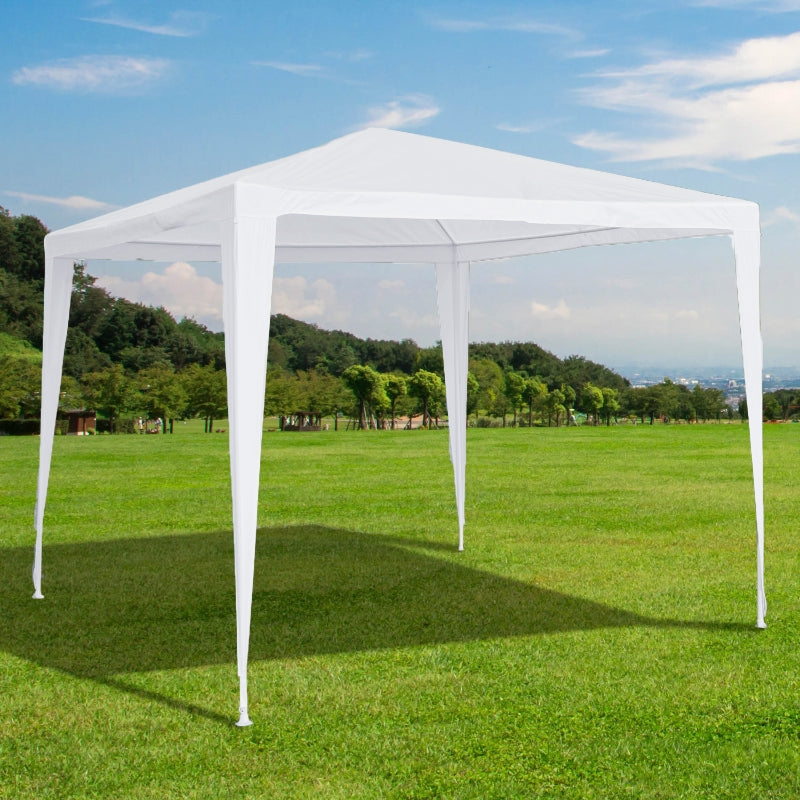 9' x 9' Party Gazebo Canopy Tent - White - Seasonal Overstock