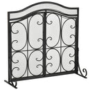 Fireplace Screens, Arched 2-Door Spark Guard Fireplace Screen 35" Wide - Seasonal Overstock