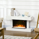 Bowie 1500W Freestanding Modern Electric Fireplace with Mantle Shelf - White - Seasonal Overstock
