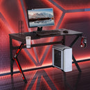 Dani E-Sport Black and Red Gaming Desk with Cup Holder & Headphone Hooks - Seasonal Overstock