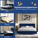 Glimmer Full Size Upholstered Platform Bed Frame - Blue - Seasonal Overstock