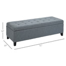 Benches, Isra 51" Grey Upholstered Storage Bench - Seasonal Overstock