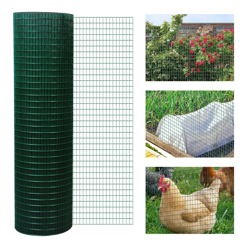 Rectangular Wire Chicken Fencing for Pets & Gardens 98' x 3'1" - Green - Seasonal Overstock