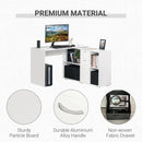 Simon Convertible L-Shaped Desk with Cabinet and Storage - White - Seasonal Overstock