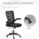 Office Chairs, Vinny Mesh Back Home Office Task Chair with Flip-Up Arm Rests Black - Seasonal Overstock