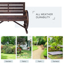 Wainwright 42" Outdoor Wagon Wheel Wood Garden Bench - Rustic Brown - Seasonal Overstock