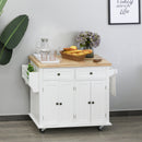Kitchen Carts, Wynette Rolling Kitchen Island Cart with Cupboard Storage - White - Seasonal Overstock