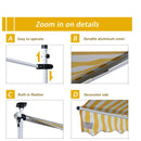 Awnings, 9.8ft Wide RV / Patio Retractable Awning - Yellow Stripe - Seasonal Overstock