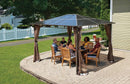 Gazebos, 10' x 12' Sycamore Hard Top Gazebo Dark Coffee - Seasonal Overstock