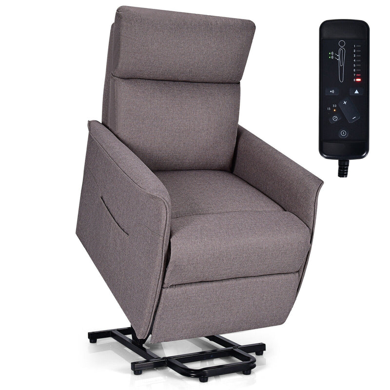 Bennett Power Lift Chair with Vibration Massage - Beige Fabric - Seasonal Overstock