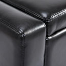 Benches, Larmory 42" Black Faux Leather Storage Bench - Seasonal Overstock
