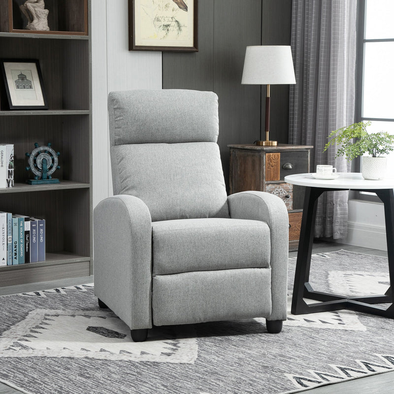 Elliot Light Grey Manual Reclining Chair - Seasonal Overstock