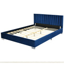 Glimmer Full Size Upholstered Platform Bed Frame - Blue - Seasonal Overstock