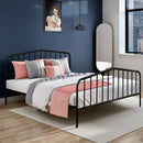 Hugo Black Queen Size Vintage Metal Spindle Platform Bed - Seasonal Overstock