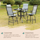 Kaira 5pc Outdoor Patio Table and Swivel Chair Set - Grey - Seasonal Overstock
