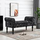 Benches, Kali 51" Black Upholstered Script Bench - Seasonal Overstock