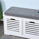 Kamila White Hall Shoe Storage Bench - Seasonal Overstock