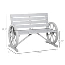 Wainwright 42" Outdoor Wagon Wheel Wood Garden Bench - Grey - Seasonal Overstock