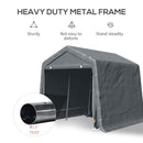 9' x 8' Dark Grey Heavy Duty Outdoor Portable Storage Shed - Seasonal Overstock