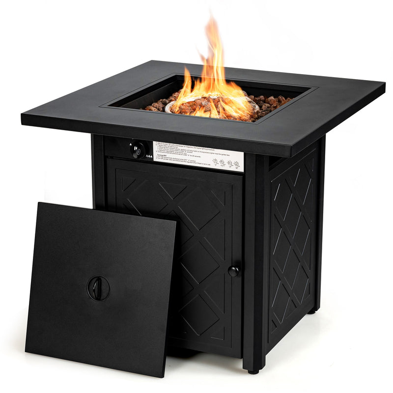 Calida 50,000 BTU Black 28" Fire Table with Lava Rocks - Seasonal Overstock