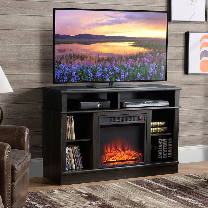 Donovan 45" Espresso Brown TV Stand Fireplace for up to 47" TVs - Seasonal Overstock