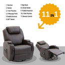 Reclining Chairs, Maxx Reclining Swivel Vibration Massage Chair - Black - Seasonal Overstock