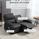 Riley 53" Grey Upholstered Reclining Loveseat - Seasonal Overstock