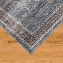 Rishika Blue Oriental Washable Area Rug by Sahara Designs - Seasonal Overstock