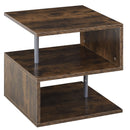 Sylas End Table Shelf - Rustic Brown - Seasonal Overstock