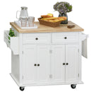Kitchen Carts, Wynette Rolling Kitchen Island Cart with Cupboard Storage - White - Seasonal Overstock