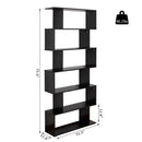 Zeke 6-Tier Black Bookshelf - Seasonal Overstock