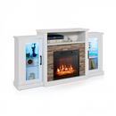 Townes Fireplace TV Stand with 16-Colour LED Backlights for TVs Up To 65-in - White - Seasonal Overstock