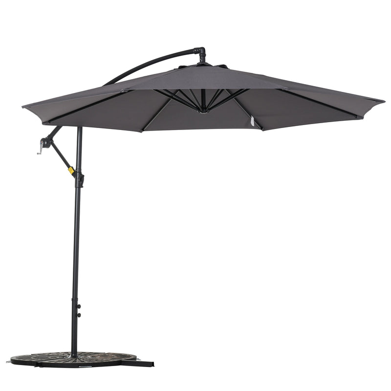 10' Deluxe Cantilever Patio Umbrella - Dark Grey - Seasonal Overstock