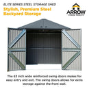 Storage Sheds, 8' x 6' Arrow Elite Steel Storage Shed - Anthracite - Seasonal Overstock