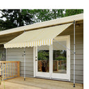 Awnings, 9.8ft Wide RV / Patio Retractable Awning - Yellow Stripe - Seasonal Overstock